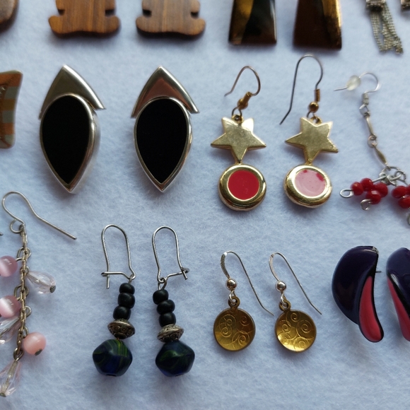 Earrings Bulk Sale Vintage Wholesale Jewelry Lot - 17 Pairs High Quality - Picture 11 of 12